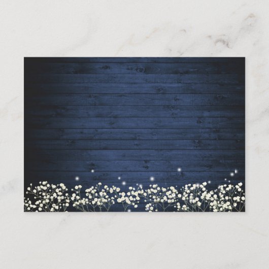 Baby's Breath Mason Jar Rustieke Bruiloft Details Informatiekaartje (Achterkant)