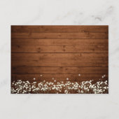 Baby's Breath Mason Jar Rustieke Bruiloft Details Informatiekaartje (Achterkant)