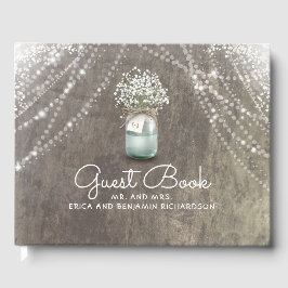 Baby's Breath Mason Jar Rustieke Bruiloft Gastenboek