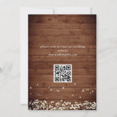 Baby's Breath Mason Jar Rustieke Bruiloft QR-code Save The Date (Achterkant)