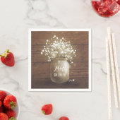 Baby's Breath Mason Jar Rustieke Bruiloft Servetten (Insitu)