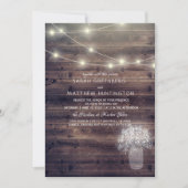 Baby's Breath Mason Jar Rustieke bruiloft uitnodig Kaart (Voorkant)