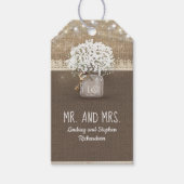Baby's Breath Mason Jar Rustieke Burlap Kant Cadeaulabel (Voorkant)