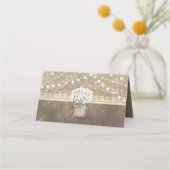 Baby's Breath Mason Jar Rustieke Burlap Kant Plaatskaartje (Achterkant)