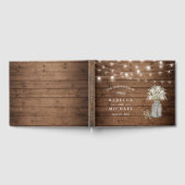 Baby's Breath Mason Jar Rustieke Houten Lichten Br Gastenboek (Volledig)