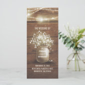 Baby's Breath Mason Jar Rustieke Trouwprogramma's Programmakaart (Staand voorkant)