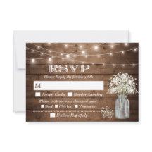 Baby's Breath Mason Jar String Lights Meal RSVP