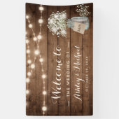 Baby's Breath Mason Jar String Lights Wedding Spandoek (Verticaal)