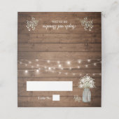 Baby's Breath Mason Jar String Lights Wood Wedding Plaatskaartje (Buitenkant ongevouwen)