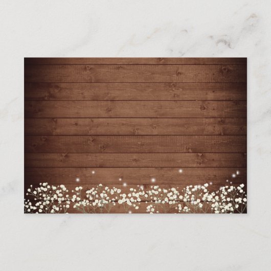 Baby's Breath Mason Jar Trouwaccommodaties Informatiekaartje (Achterkant)