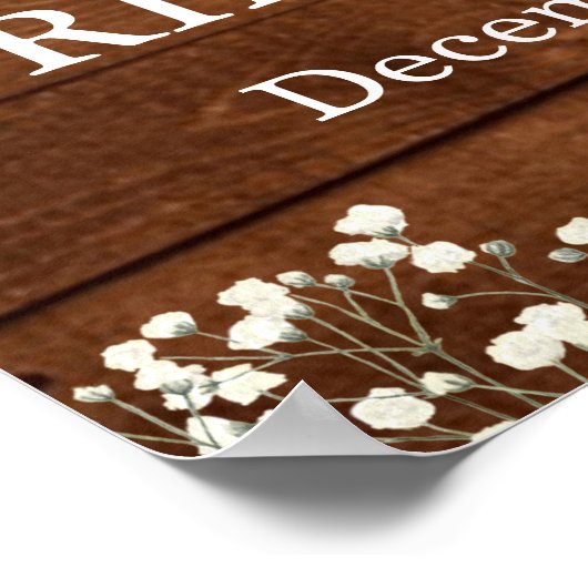 Baby's Breath Mason Jar Vrijgezellenfeest Foto Pro Poster (Hoek)