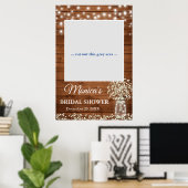 Baby's Breath Mason Jar Vrijgezellenfeest Foto Pro Poster (Thuiskantoor)