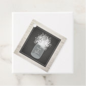 Baby's Breath Mason Jar White Brick Bruiloft Bedankjes Labels (In situ)