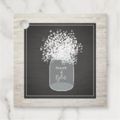 Baby's Breath Mason Jar White Brick Bruiloft Bedankjes Labels (Voorkant)