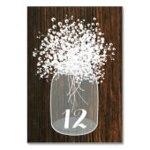 Baby's Breath Mason Jar Wood Tafelnummer (Achterkant)