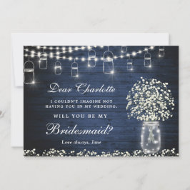 Baby's Breath Mason Jar... zal je mijn Bridesmaid  Kaart