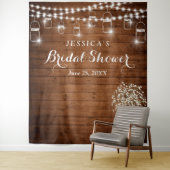 Baby's Breath Mason Pot Bruiloft Backdrop Wandkleed (In situ)