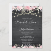 Baby's Breath Mason Pot Rustieke Houten Bruidsbeur Kaart (Voorkant)