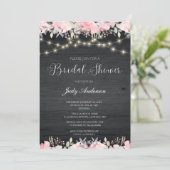 Baby's Breath Mason Pot Rustieke Houten Bruidsbeur Kaart (Staand voorkant)