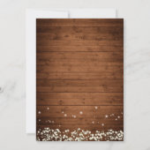 Baby's Breath Metselpot Rustieke Houten Bruiloft Kaart (Achterkant)