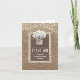 Baby's Breath Metselpot Rustieke Jute Bedankkaart