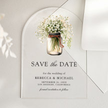 Baby's Breath Metselwerk Pot Trouwkaart Opslaan Da