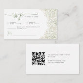 Baby's Breath Minimalistische Trouw-RSvp | QR-code Informatiekaartje (Voorkant / Achterkant)