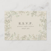 Baby's Breath Monogram Bruiloft RSVP Informatiekaartje (Voorkant)