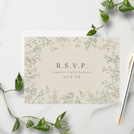 Baby's Breath Monogram Bruiloft RSVP Informatiekaartje