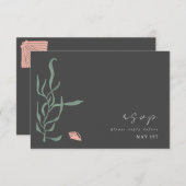 Baby's Breath Monogram Bruiloft RSVP Informatiekaartje (Voorkant / Achterkant)