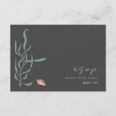 Baby's Breath Monogram Bruiloft RSVP Informatiekaartje (Voorkant)
