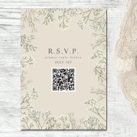 Baby's Breath Monogram Bruiloft RSVP QR