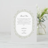 Baby's Breath Monogram Gypsophila Floral Wedding Bedankkaart (Staand voorkant)