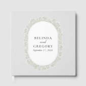 Baby's Breath Monogram Gypsophila Floral Wedding Gastenboek (Voorkant)