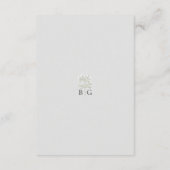 Baby's Breath Monogram Gypsophila Floral Wedding Informatiekaartje (Achterkant)
