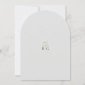Baby's Breath Monogram Gypsophila Floral Wedding Kaart (Achterkant)