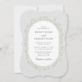 Baby's Breath Monogram Gypsophila Floral Wedding Kaart (Voorkant)