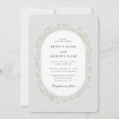 Baby's Breath Monogram Gypsophila Floral Wedding Kaart (Voorkant)
