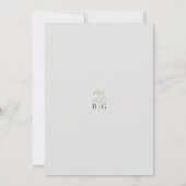 Baby's Breath Monogram Gypsophila Floral Wedding Kaart (Achterkant)