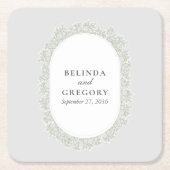 Baby's Breath Monogram Gypsophila Floral Wedding Kartonnen Onderzetters (Voorkant)