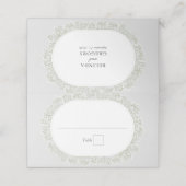 Baby's Breath Monogram Gypsophila Floral Wedding Plaatskaartje (Buitenkant ongevouwen)