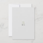 Baby's Breath Monogram Gypsophila Floral Wedding RSVP Kaartje (Achterkant)
