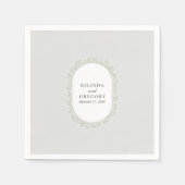 Baby's Breath Monogram Gypsophila Floral Wedding Servet (Voorkant)
