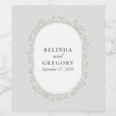 Baby's Breath Monogram Gypsophila Floral Wedding Wijn Etiket (Enkel label)