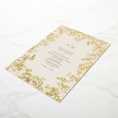 Baby's Breath-monogram initiaal Folie Uitnodiging (Gedraaid)