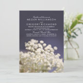 Baby's Breath Navy huwelijksuitnodigingen Kaart (Staand voorkant)