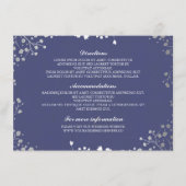 Baby's Breath Navy Zilver Bruiloft Details Informatiekaartje (Voorkant)