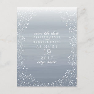 Baby's Breath Ombre Waterverf Bewaar de datum Aankondigingskaart