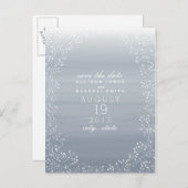 Baby's Breath Ombre Waterverf Bewaar de datum Aankondigingskaart (Voorkant / Achterkant)