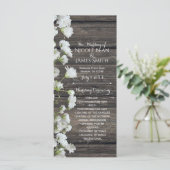 Baby's Breath on Rustic Wood Country-programma Programmakaart (Staand voorkant)